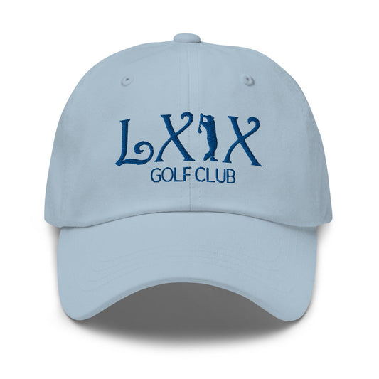 Curve Logo Dad Hat - Blue Logo by LXIX GOLF CLUB