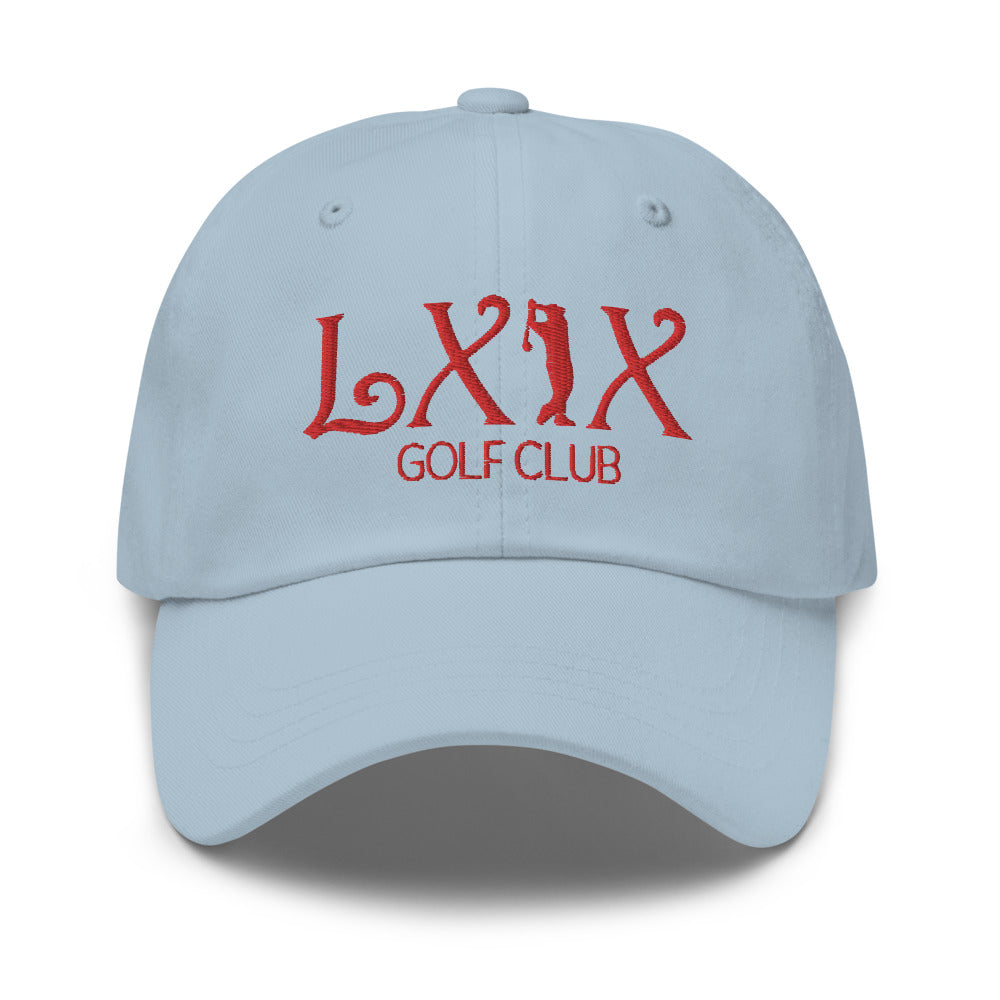 Curve Logo Dad Hat - Red Logo by LXIX GOLF CLUB — view 19