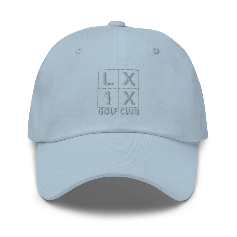 Four Box Logo Dad Hat - Gray Logo by LXIX GOLF CLUB — view 19