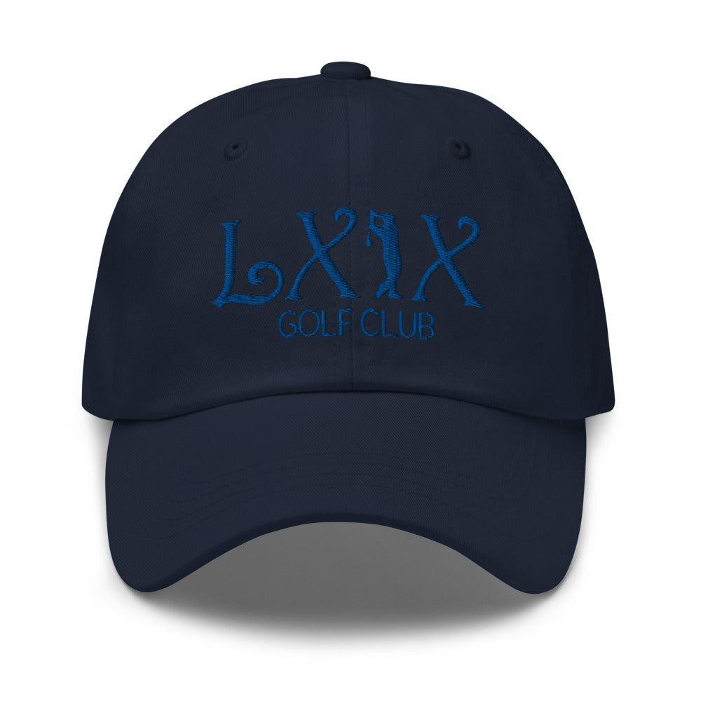 Curve Logo Dad Hat - Blue Logo by LXIX GOLF CLUB — view 5