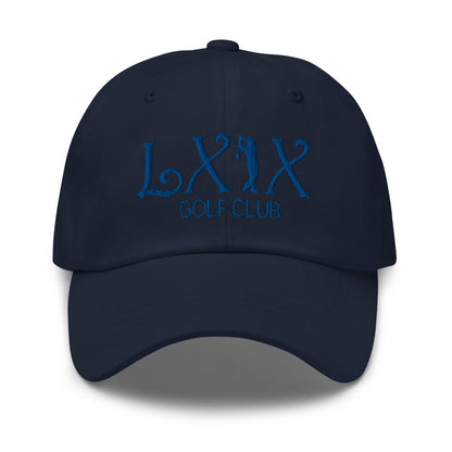 Curve Logo Dad Hat - Blue Logo by LXIX GOLF CLUB — view 5