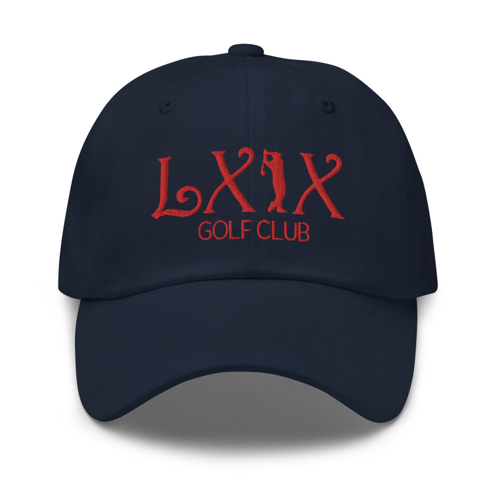 Curve Logo Dad Hat - Red Logo by LXIX GOLF CLUB — view 4