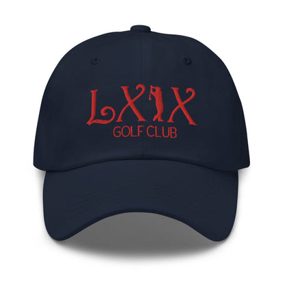 Curve Logo Dad Hat - Red Logo by LXIX GOLF CLUB — view 4