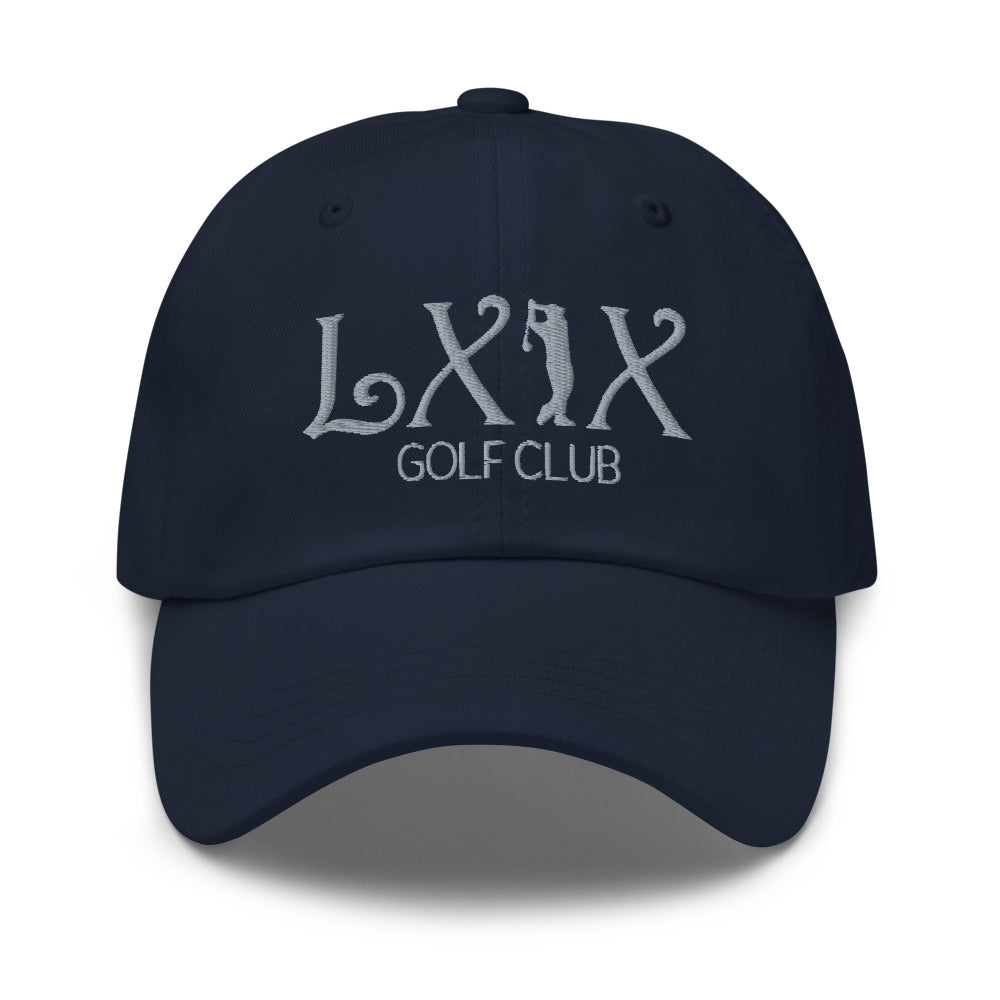 Curve Logo Dad Hat - Gray Logo by LXIX GOLF CLUB