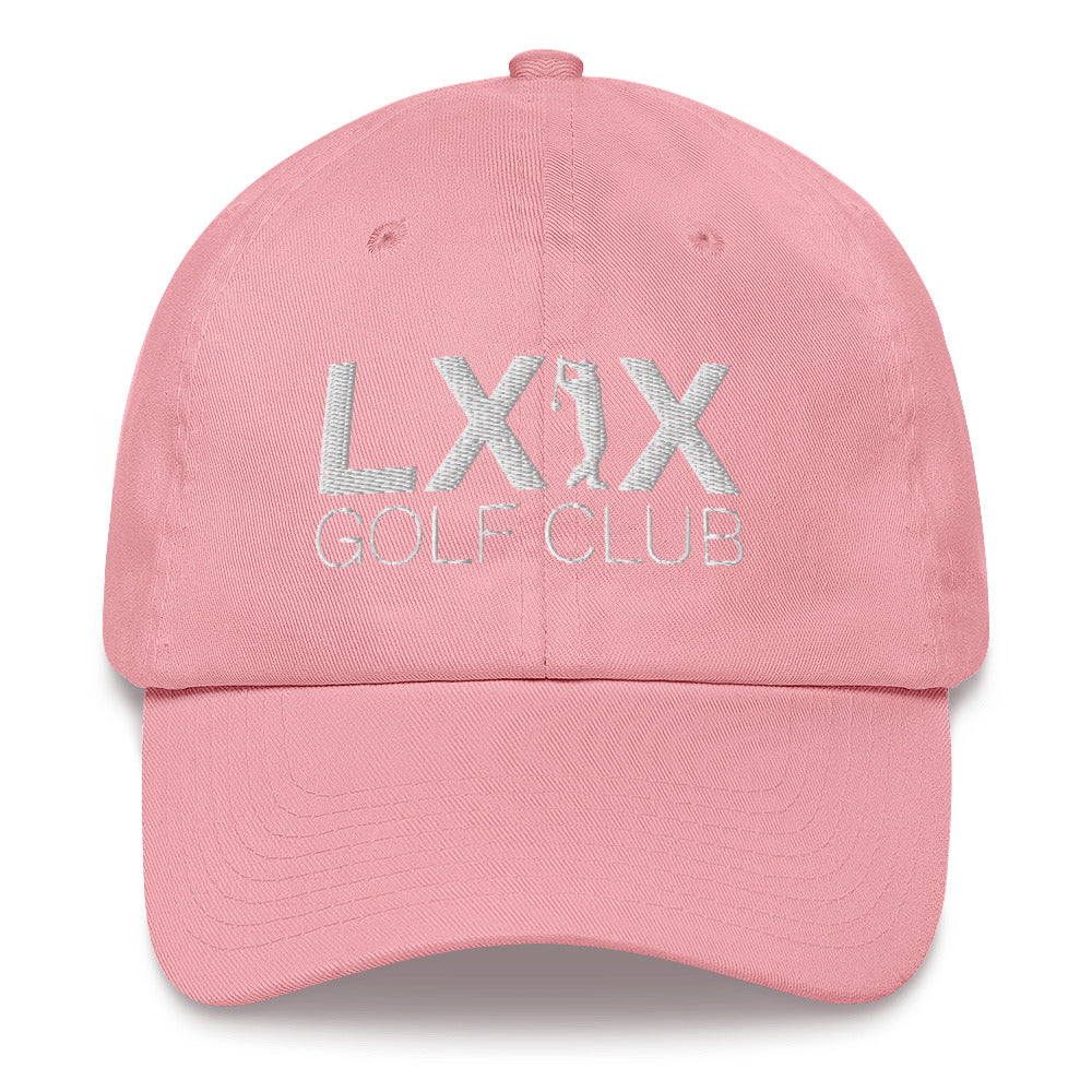 Swinger Logo Dad Hat - White Logo by LXIX GOLF CLUB — view 5