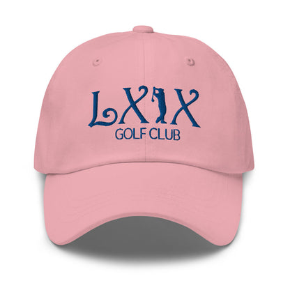 Curve Logo Dad Hat - Blue Logo by LXIX GOLF CLUB — view 17