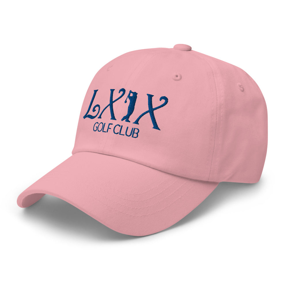 Curve Logo Dad Hat - Blue Logo by LXIX GOLF CLUB — view 19