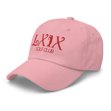 Curve Logo Dad Hat - Red Logo by LXIX GOLF CLUB — view 18