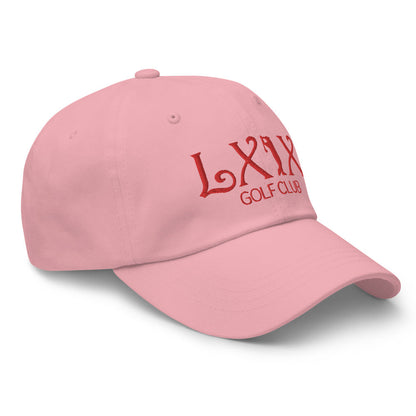 Curve Logo Dad Hat - Red Logo by LXIX GOLF CLUB — view 17