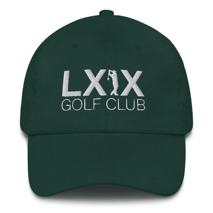 Swinger Logo Dad Hat - White Logo by LXIX GOLF CLUB — view 3