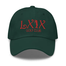 Curve Logo Dad Hat - Red Logo by LXIX GOLF CLUB — view 10