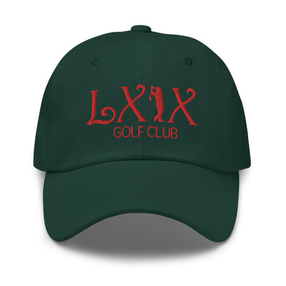 Curve Logo Dad Hat - Red Logo by LXIX GOLF CLUB — view 10