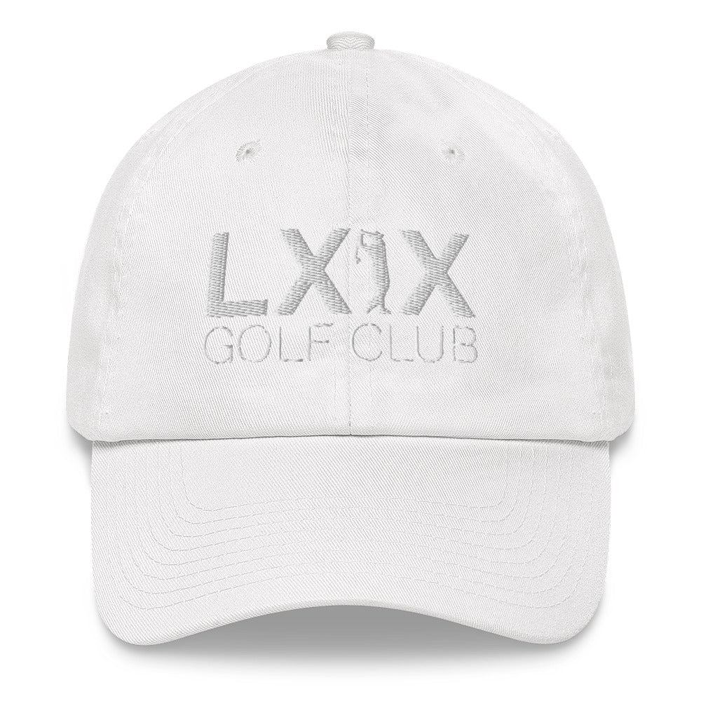 Swinger Logo Dad Hat - White Logo by LXIX GOLF CLUB — view 7