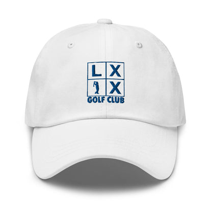 Four Box Logo Dad Hat - Blue Logo by LXIX GOLF CLUB