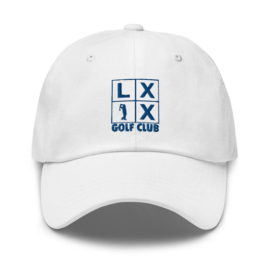 Four Box Logo Dad Hat - Blue Logo by LXIX GOLF CLUB