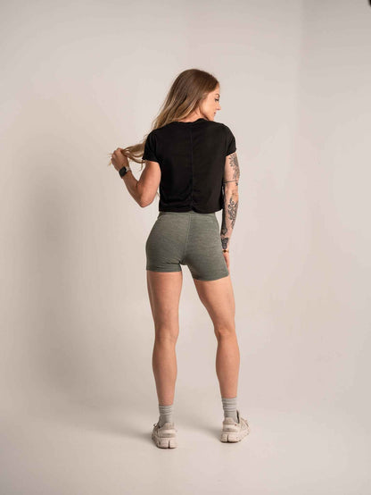 WOMEN'S | ENCORE CROP TEE : BLACK