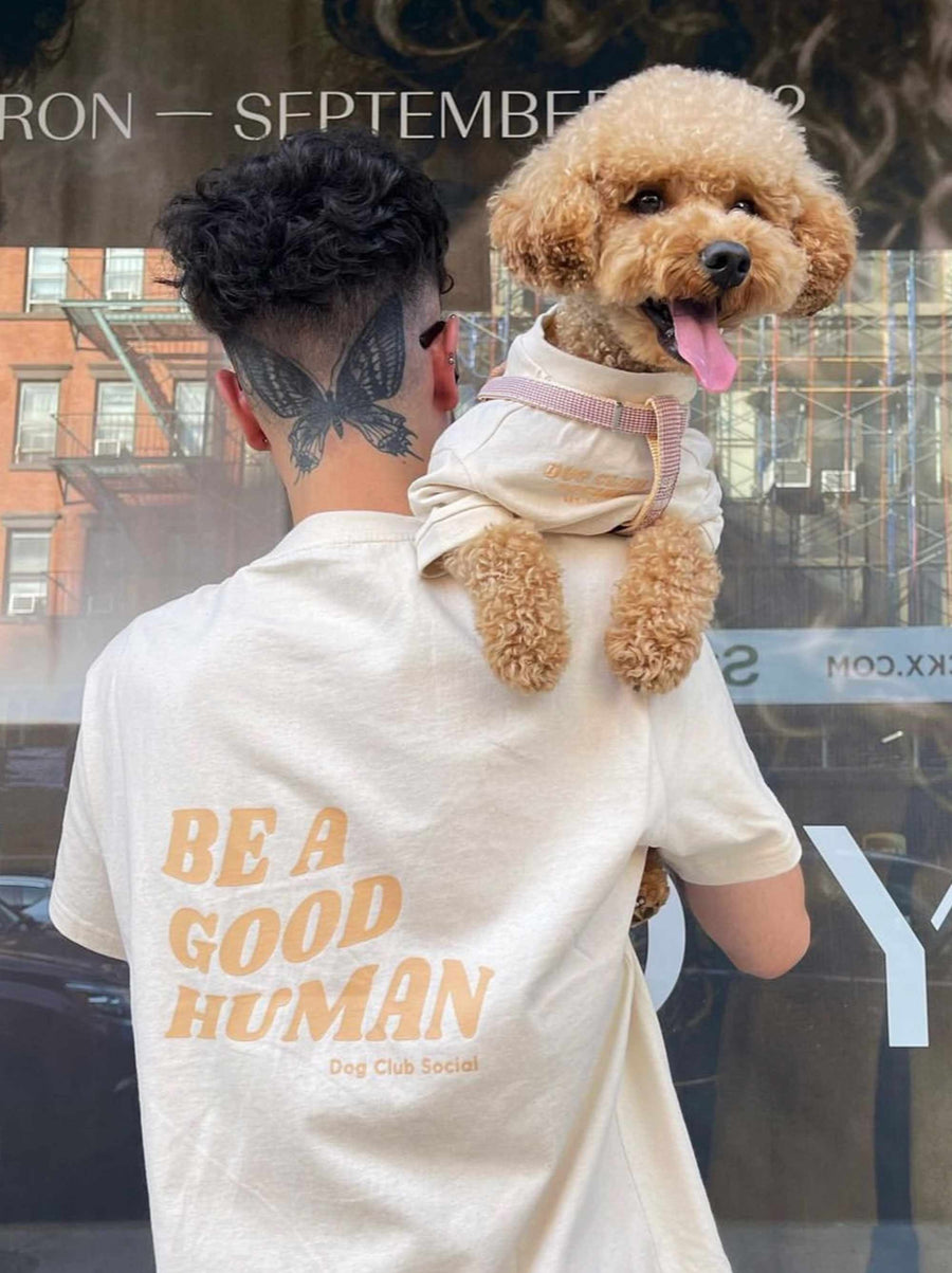 The Good Human Tee — Premium Cotton Graphic Tee for Dog Lovers