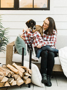 Chalet Flannel (Dog & Kid Sizes Only) matching adult & pet apparel detail 2