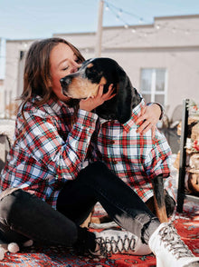 Chalet Flannel (Dog & Kid Sizes Only) matching adult & pet apparel detail 5