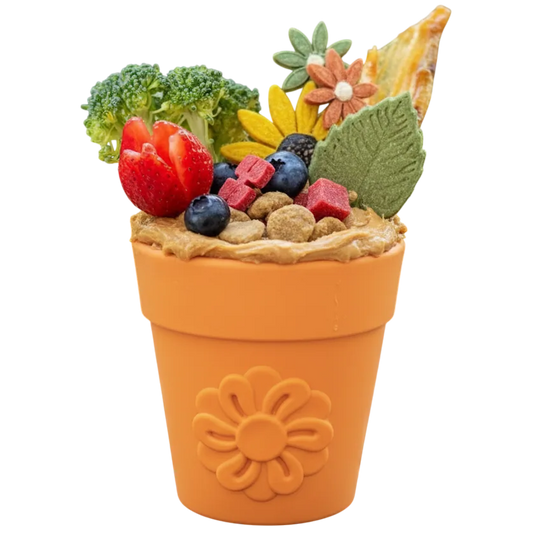 Large Flower Pot eCup Dog Treat Dispenser | Durable USA-Made Enrichment Toy | SodaPup