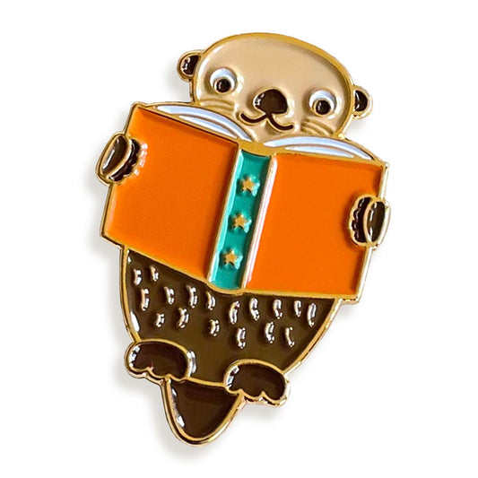 Otter Read Enamel Pin