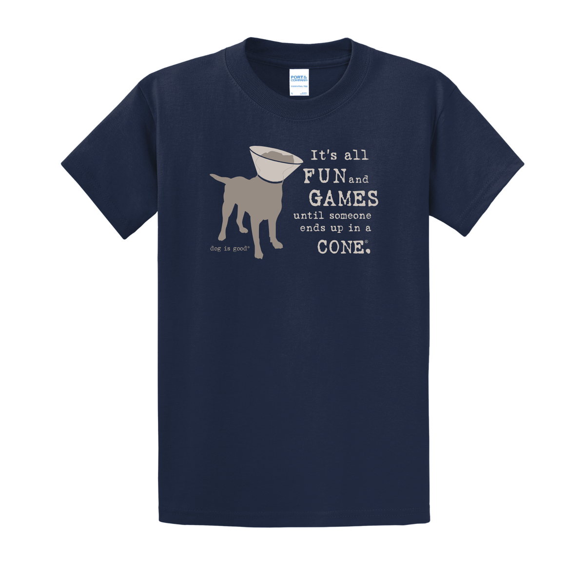 T-shirt: It’s All Fun and Games Until Someone Ends Up in a Cone® (Navy)