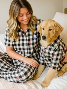 Sweet Dreams Pajamas matching adult & pet apparel detail 3