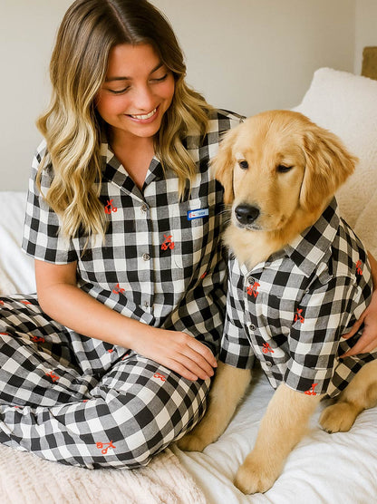 Sweet Dreams Pajamas matching adult & pet apparel detail 3