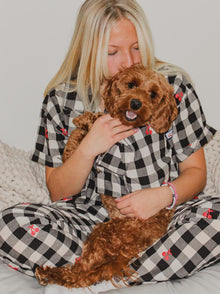 Sweet Dreams Pajamas matching adult & pet apparel detail 5