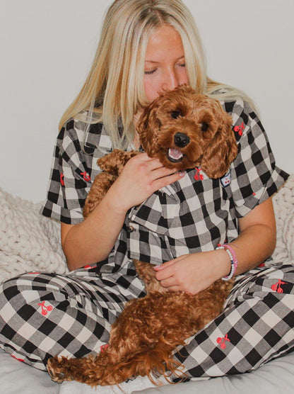 Sweet Dreams Pajamas matching adult & pet apparel detail 5