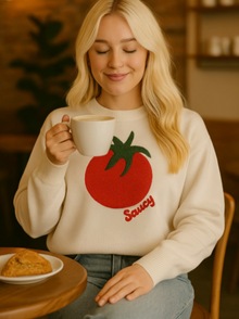 Saucy Sweater matching adult & pet apparel detail 3