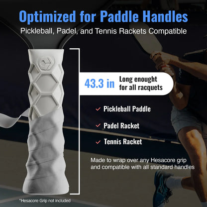 Hesacore Hesatac Pickleball Paddle Overgrip – White pickleball accessory, supplier image 2