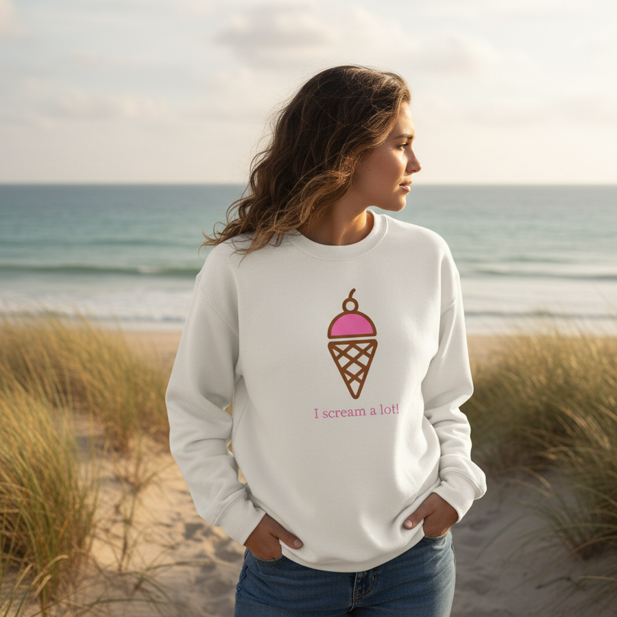 I Scream a Lot Ice Cream Adult Sweatshirt