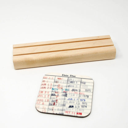 Vintage Library Card Coasters — Set of 2 or 4