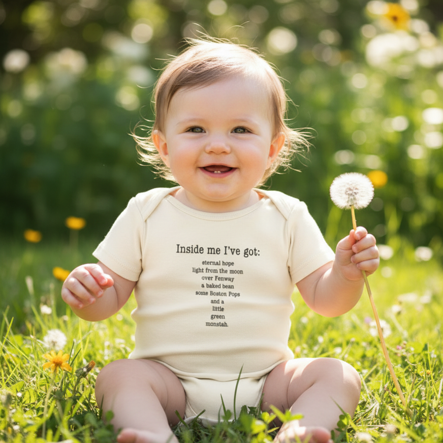 Boston Inside Me Poem Short-Sleeve Romper Black Print