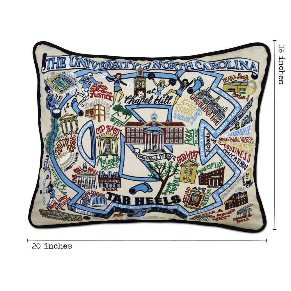 North Carolina, University of Collegiate Embroidered Pillow by CatStudio