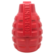 USA-K9 Grenade Rubber Dog Chew Toy | K9 Handler eDispenser Toy | Red & Blue | USA Made