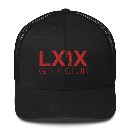 Swinger Logo Trucker Cap - Red Logo by LXIX GOLF CLUB