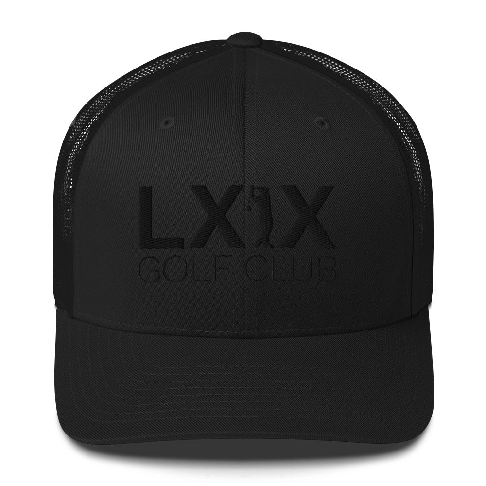 Swinger Logo Trucker Cap - Black Logo by LXIX GOLF CLUB