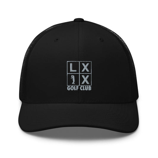 Four Box Logo Trucker Cap - Gray Logo by LXIX GOLF CLUB