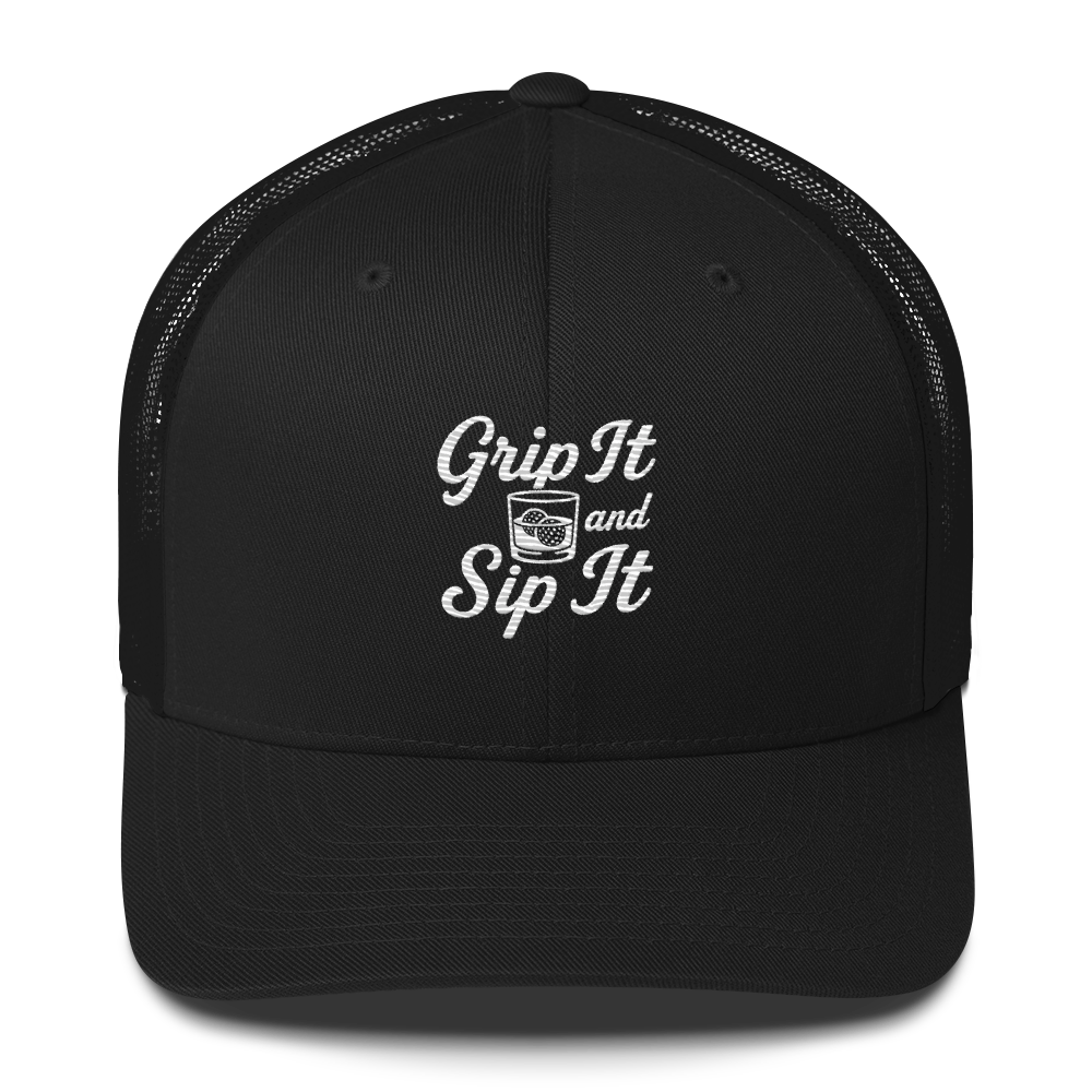 Grip It and Sip It Golf Trucker Hat by LXIX GOLF CLUB — view 2