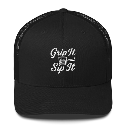 Grip It and Sip It Golf Trucker Hat by LXIX GOLF CLUB — view 2