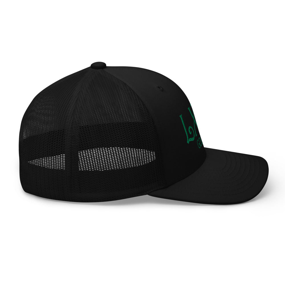 Curve Logo Trucker Cap - Green Logo by LXIX GOLF CLUB — view 5