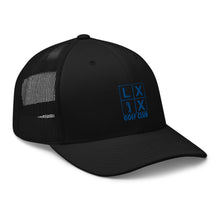 Four Box Logo Trucker Cap - Blue Logo by LXIX GOLF CLUB — view 6