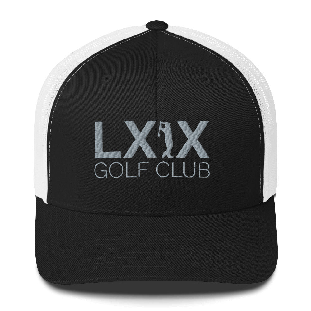 Swinger Logo Trucker Cap - Gray Logo by LXIX GOLF CLUB — view 2