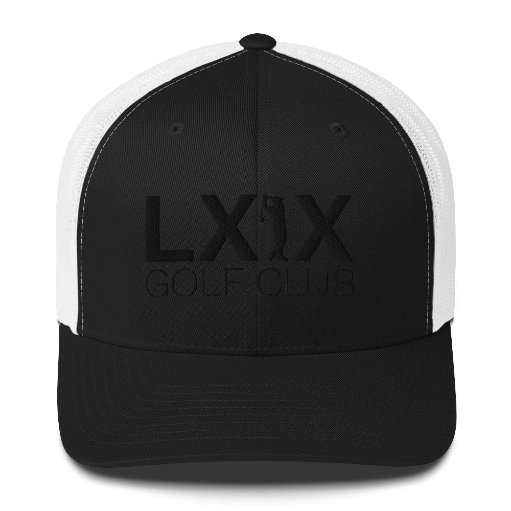 Swinger Logo Trucker Cap - Black Logo by LXIX GOLF CLUB — view 2