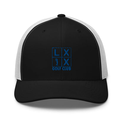 Four Box Logo Trucker Cap - Blue Logo by LXIX GOLF CLUB — view 7