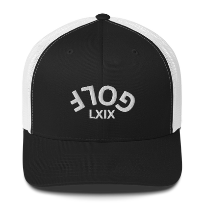 Upside Down LXIX Golf Arch Trucker Cap by LXIX GOLF CLUB — view 3