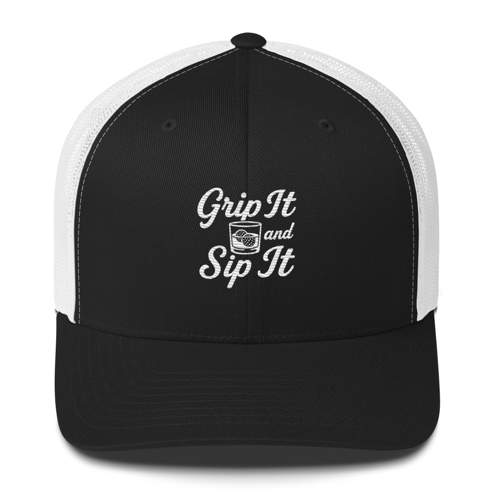 Grip It and Sip It Golf Trucker Hat by LXIX GOLF CLUB — view 3