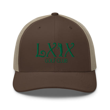 Curve Logo Trucker Cap - Green Logo by LXIX GOLF CLUB — view 31
